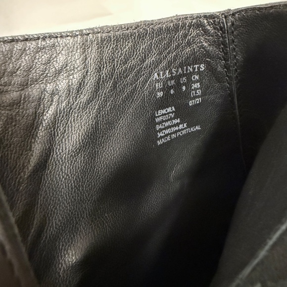 AllSaints Lenora Leather Ankle Boots in Black Size 39 NWOB - Picture 7 of 11